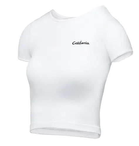 California Girl Seamless Cropped Embroidery Workout Shirt